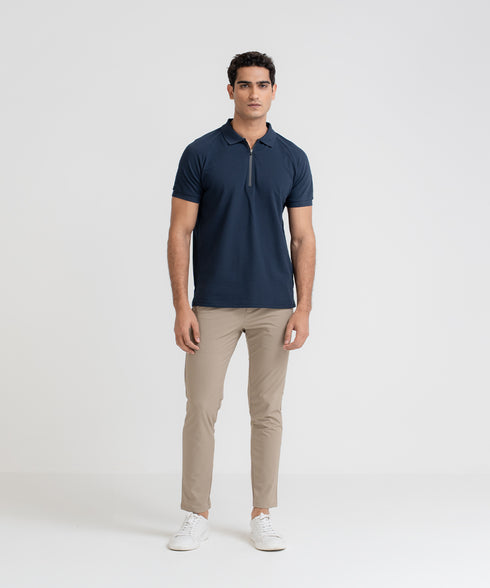 Men's Zipper Polo Shirt